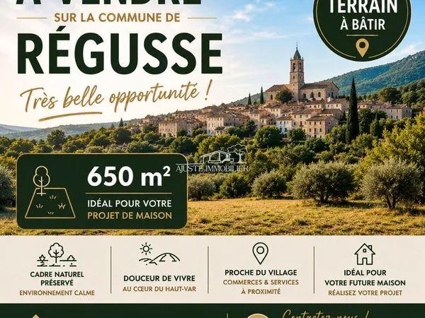 Terrain 650 m² REGUSSE