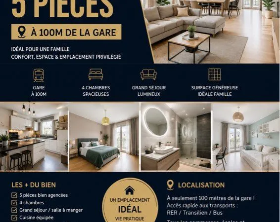 Appartement situé à 100m de la gare de garges les Gonesse
