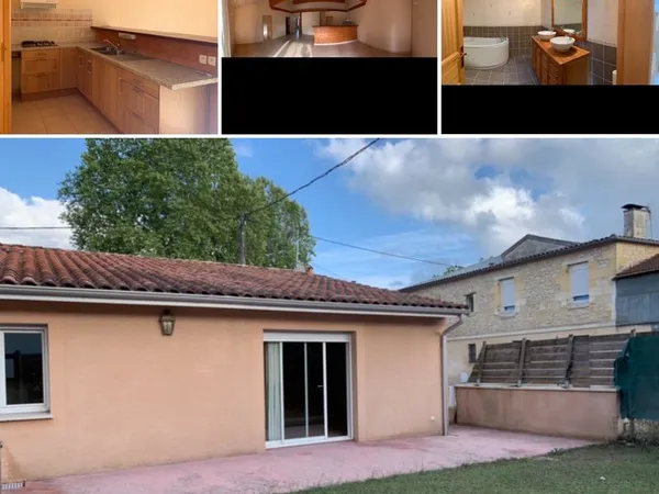 Maison en pierre avec petit jardin
