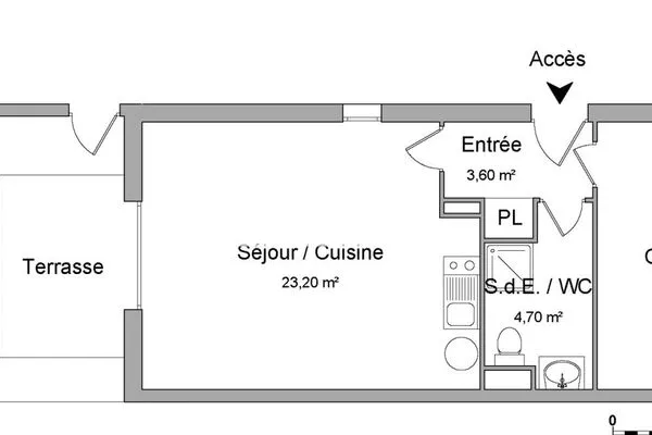 Appartement 2 pièces 44 m²