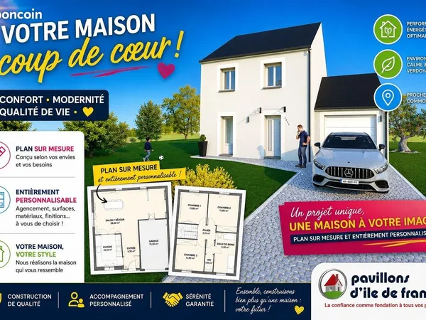 Maison 90 m² avec terrain à VAUJOURS (93)