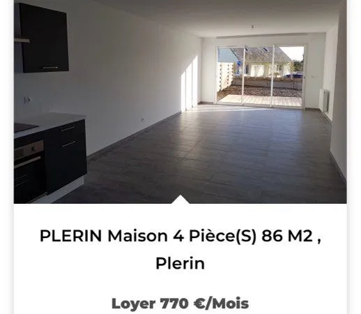 Maison à louer sur Plerin 89m2 3 chambres