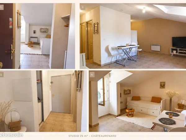 Studio 25m² meublé + parking privatif - Résidence sécurisée Châteaurenard - 530 CC