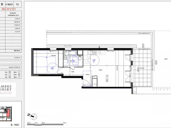 Appartement 2 pièces 56 m²