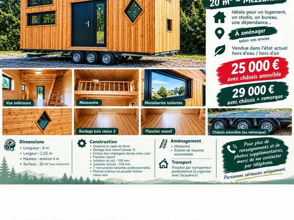 Particulier vend tiny house / maisonnette bois