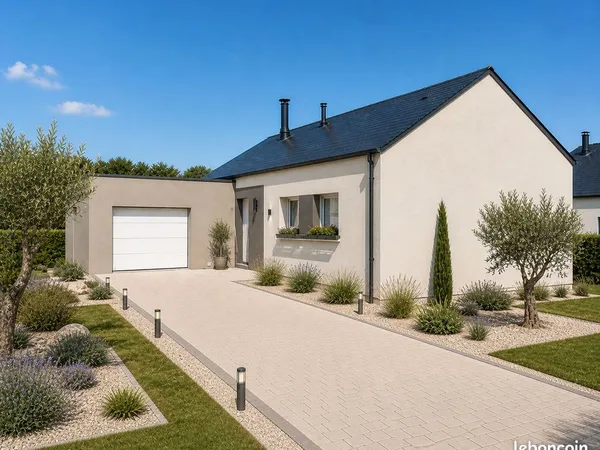 Maison plain-pied 4 chambres & garage