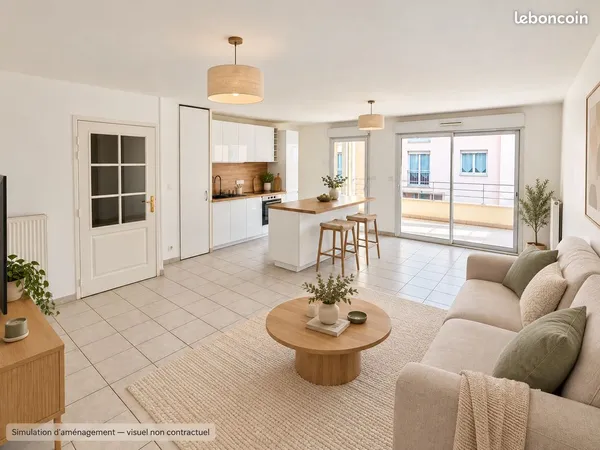 T2 55 m² avec grande terrasse couverte et ascenseur - Mâcon