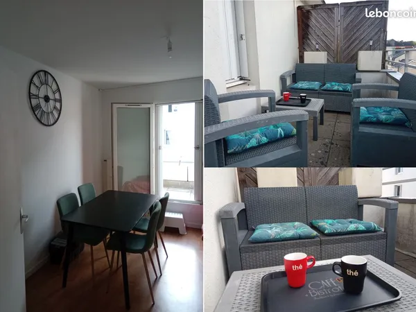 COLOCATION PENSÉE POUR 4 - ANGERS St Serge - 100 m² EN DUPLEX - TERRASSE 17 m² - TOUT COMPRIS