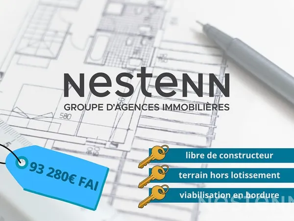 Terrain libre de constructeur - viabilisé et hors lotissement - 400m² ; Languidic