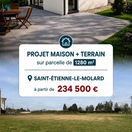Terrain 1280 m² Saint-Étienne-le-Molard