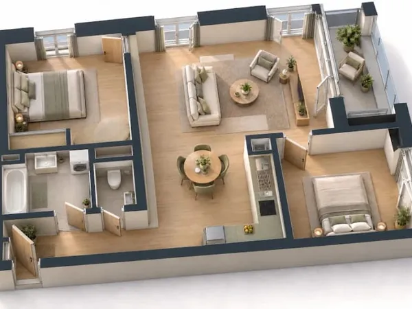 Appartement 3 pièces 59 m²