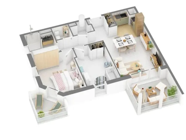 Appartement 3 pièces 62 m²