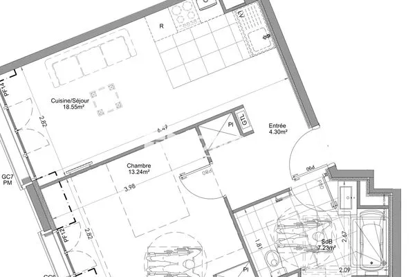 Appartement 2 pièces 43 m²