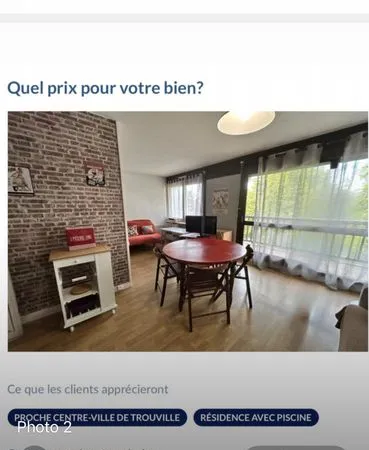 Location Studio/2p 35 m2 trouville sur mer