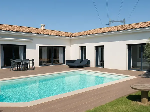 Maison contemporaine plain-pied 168 m² avec piscine - Bouc-Bel-Air (secteur Sauvecanne)
