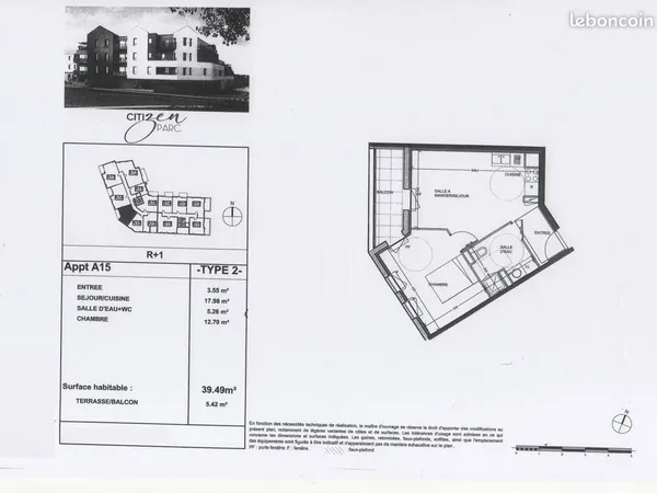 Appartement t2 tours nord