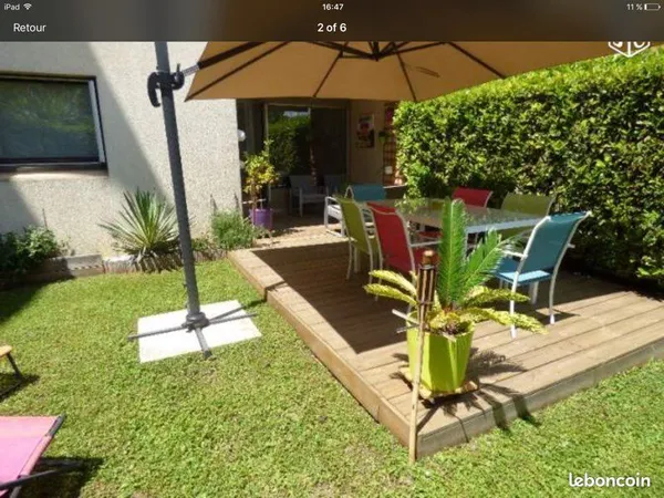 Appartement T2 avec jardin privé direct particulier