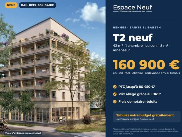 RENNES Saint Elisabeth - T2 BRS avec balcon