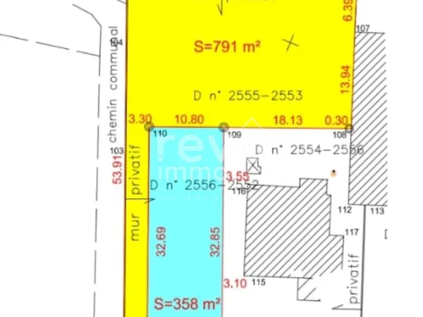 Terrain constructible 791m² - saint colomban 44310