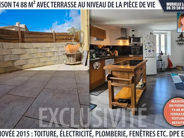Maison de village T4 rénovée avec extérieur