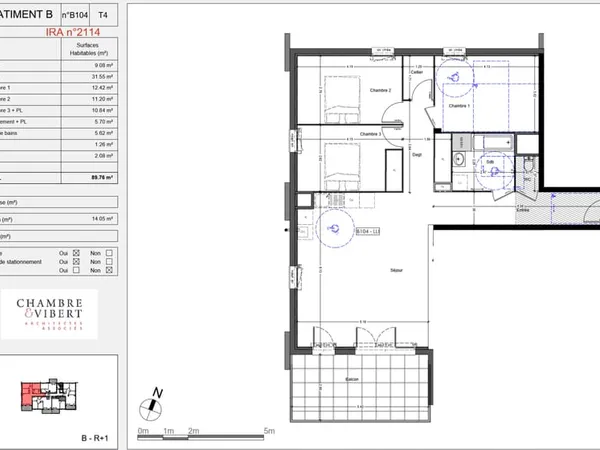 Appartement 4 pièces 90 m²