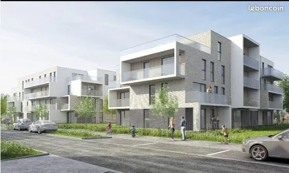 LESQUIN : Appartement T3 lumineux 62 m² + Terrasse 11 m² (DPE A) + 2 Garages -