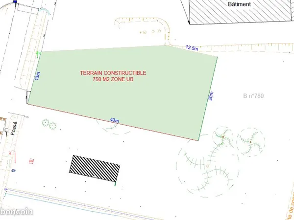 Terrain constructible 750M2