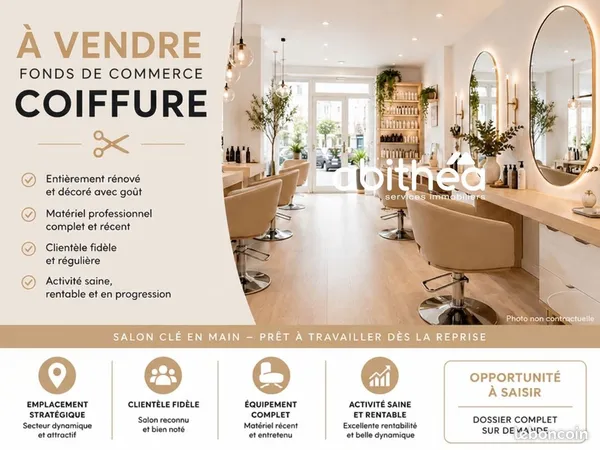 Fond de commerce, salon de coiffure 30 m² Bessan