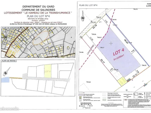 Terrain 1035 m² Salindres