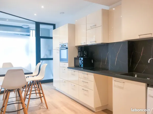 Grand F2 meublé « type loft » conçu par une architecte d'intérieur