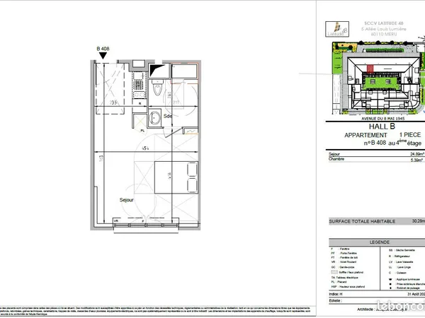 Studio 1 pièce 30 m²