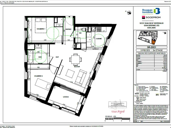 Appartement 3 pièces 72 m²