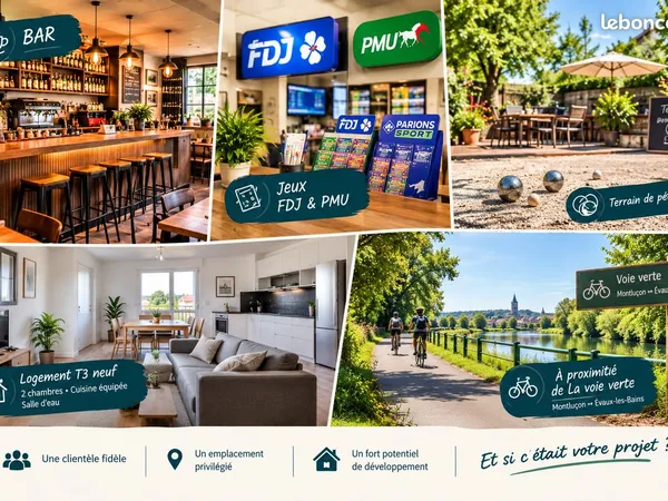 à vendre à montluçon - bar fdj & pmu avec logement neuf - 55 000