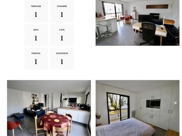 Appartement 51 m² bordeaux cauderan + garage + cave
