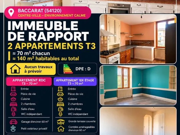 Immeuble 8 pièces 140 m²