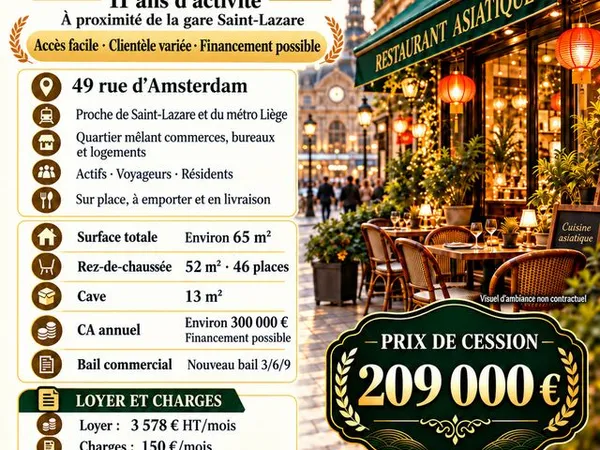 Restaurant 65 m² Paris