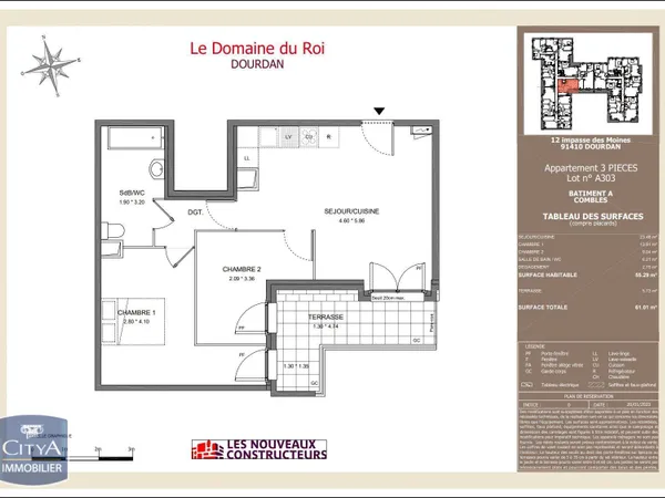 Appartement 3 pièces 55 m²