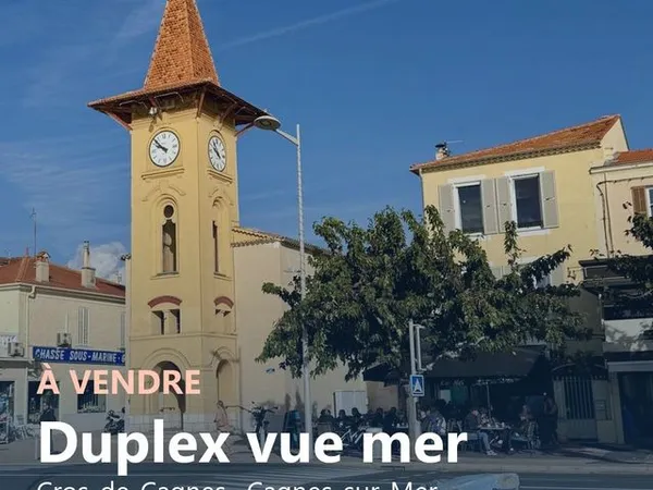 Vue mer exceptionnelle - Duplex 3 coins nuit, front de mer, Cros-de-Cagnes