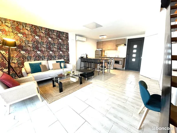 Merville - T3 duplex meublé 55 m² - Terrasse 25 m² - Jardin - Parking - Tout compris