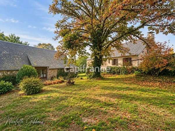 CORRÈZE - PROPRIÉTÉ SUR 6 HECTARES, SOURCE, FORET AVEC MAISON PRINCIPALE ET 4 GÎTES - VALLÉE DE LA D