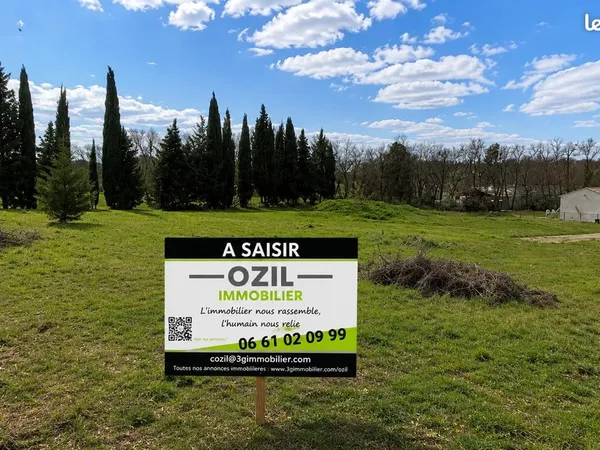 Terrain constructible viabilisé | 580 m² | Gard | Expo Sud | au calme