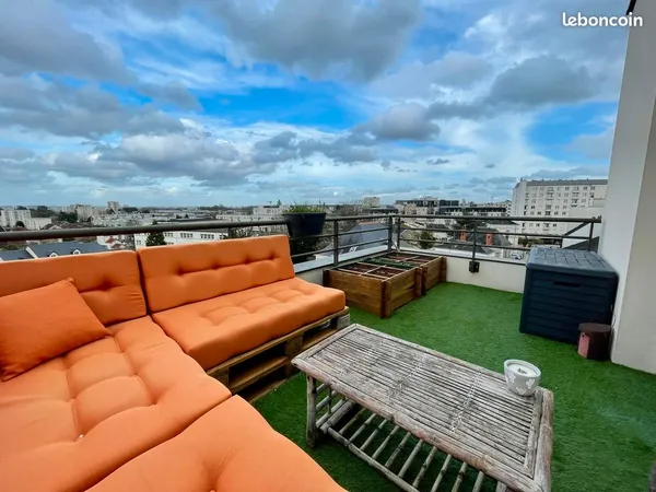 🏡 T3 meublé de 67 m² - Grande terrasse - 2 parkings privés - Hyper-centre Joué-lès-Tours