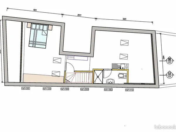 Grand studio / t2 sous combles - hyper centre-ville