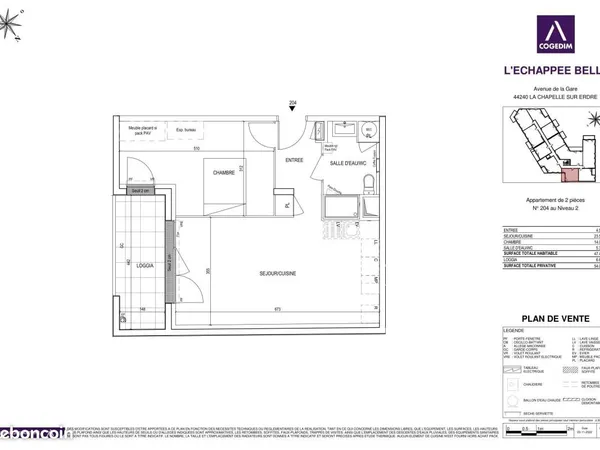 Appartement 2 pièces 47 m²