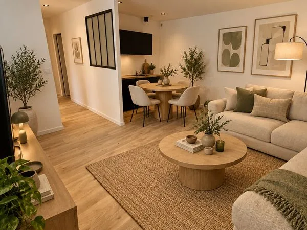 Appartement T2 lumineux avec jardin - 48,47 m²