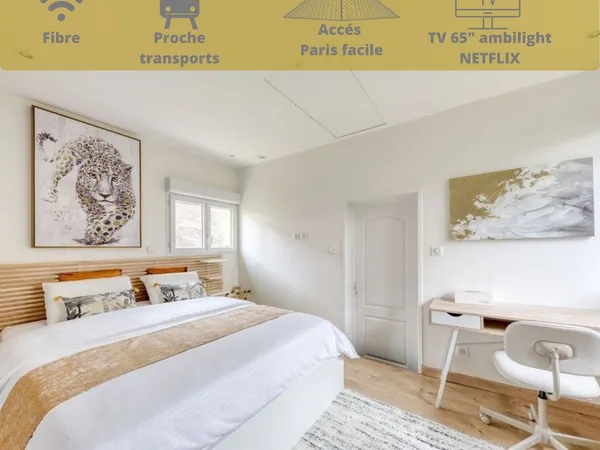 Maison BAIL 1-12mois Fibre+Elec+Eau+Terrasse Inclus, Ivry (Portes de Paris)