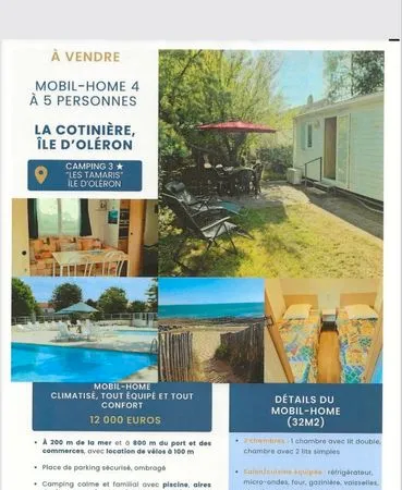 Vente mobilhome 5 à 6 personnes