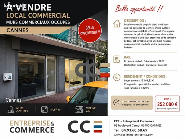 Local commercial 85 m² CANNES