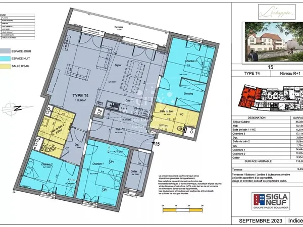 Appartement 4 pièces 112 m²