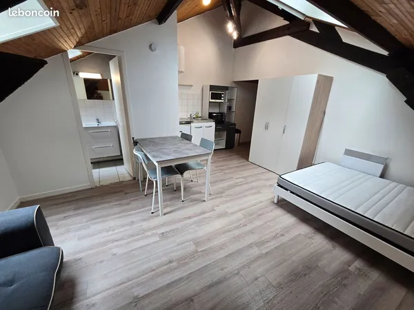 Studio meublé, hypercentre, calme, pack "tout inclus" électricité et internet